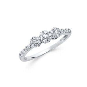 14K White Gold CZ Promise Ring 3 4 5 6 7 8…